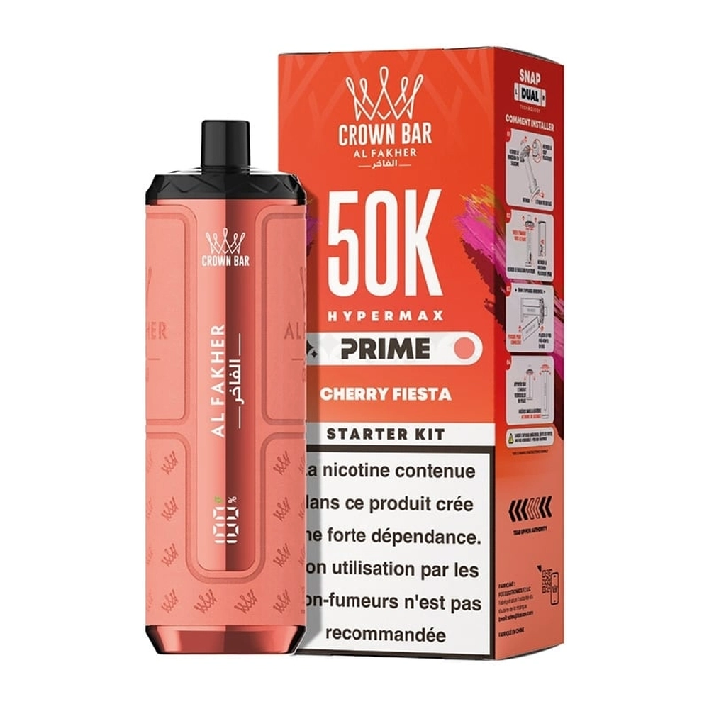 Al Fakher Crown Bar Hypermax Prime 50K — Cherry Fiesta Cherry Fiesta