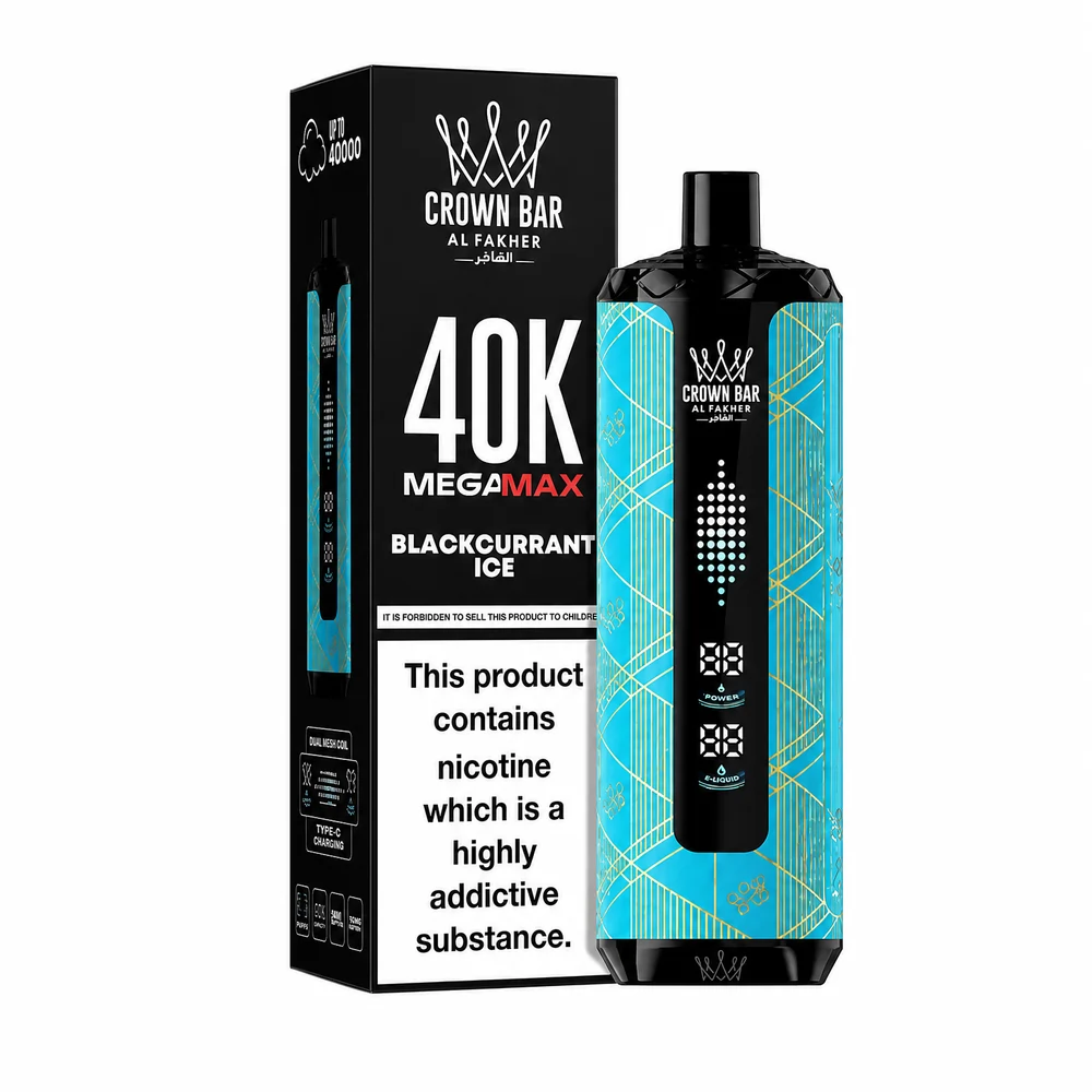 Al Fakher Crown Bar 40K Mega Max Blackcurrant Ice Blackcurrant Ice
