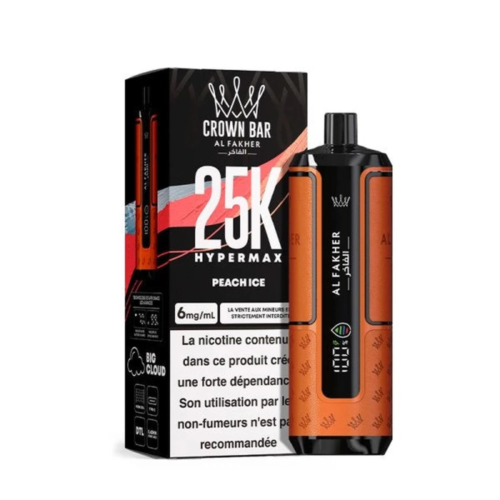 Al Fakher Crown Bar 25K Hyper Max — Peach Ice Peach Ice