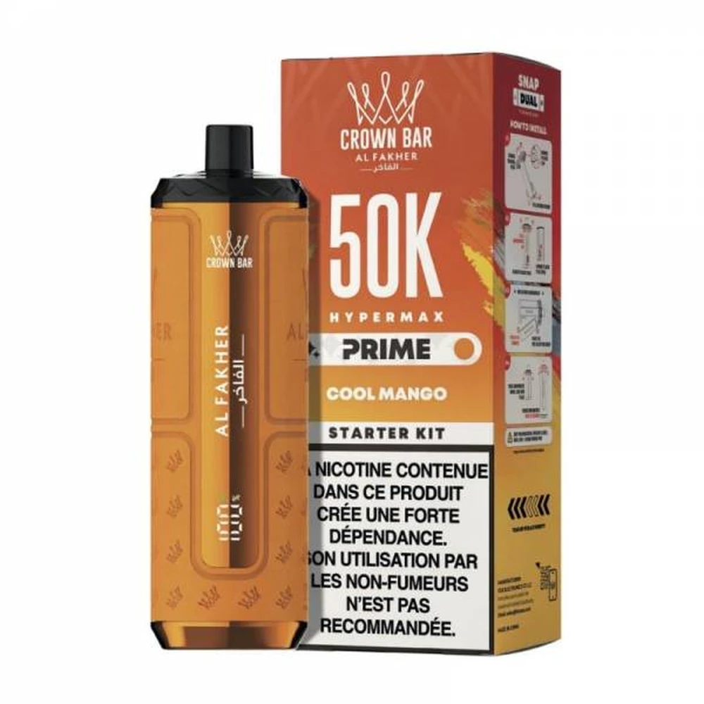 Al Fakher Crown Bar Hypermax Prime 50K — Cool Mango Cool Mango
