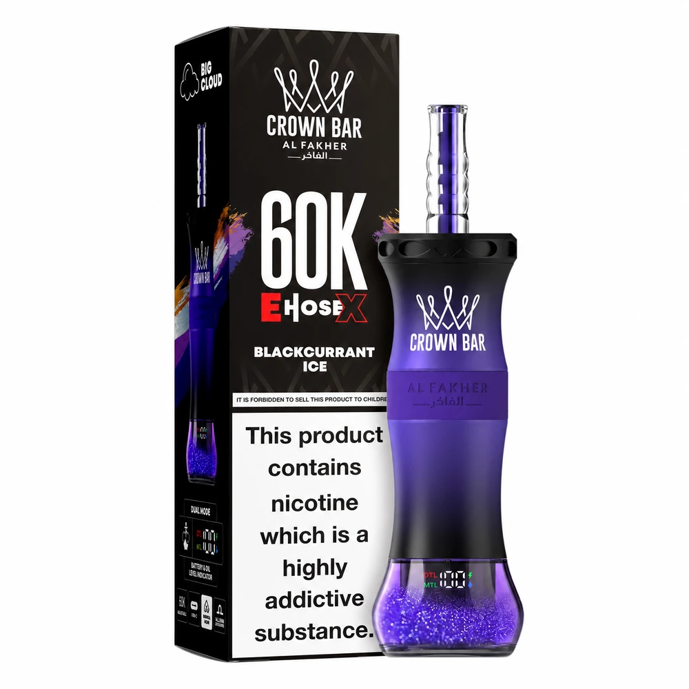 Al Fakher Crown Bar 60K E-Hose X — Blackcurrant Ice Blackcurrant Ice