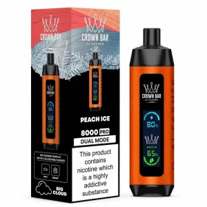Al Fakher Crown Bar 8K Pro — Peach Ice – produit officiel Al Fakher