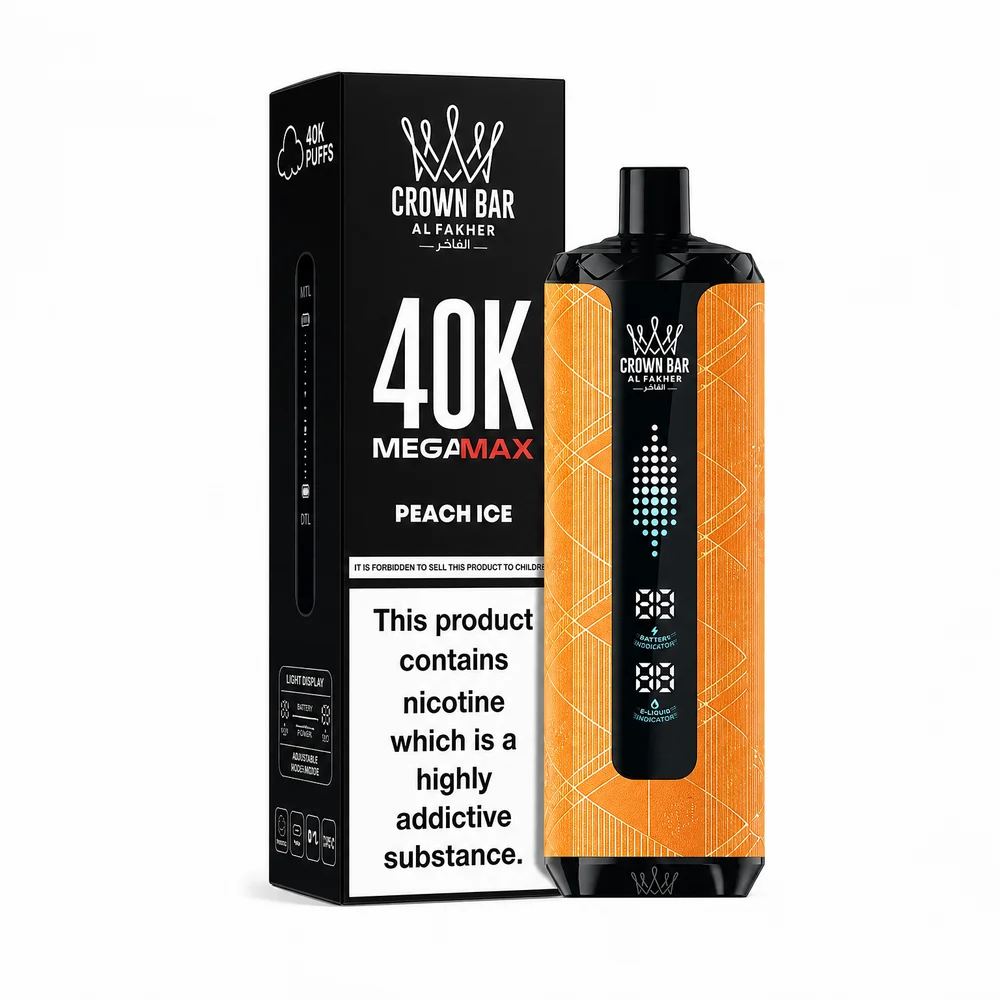 Al Fakher Crown Bar 40K Mega Max Peach Ice Peach Ice