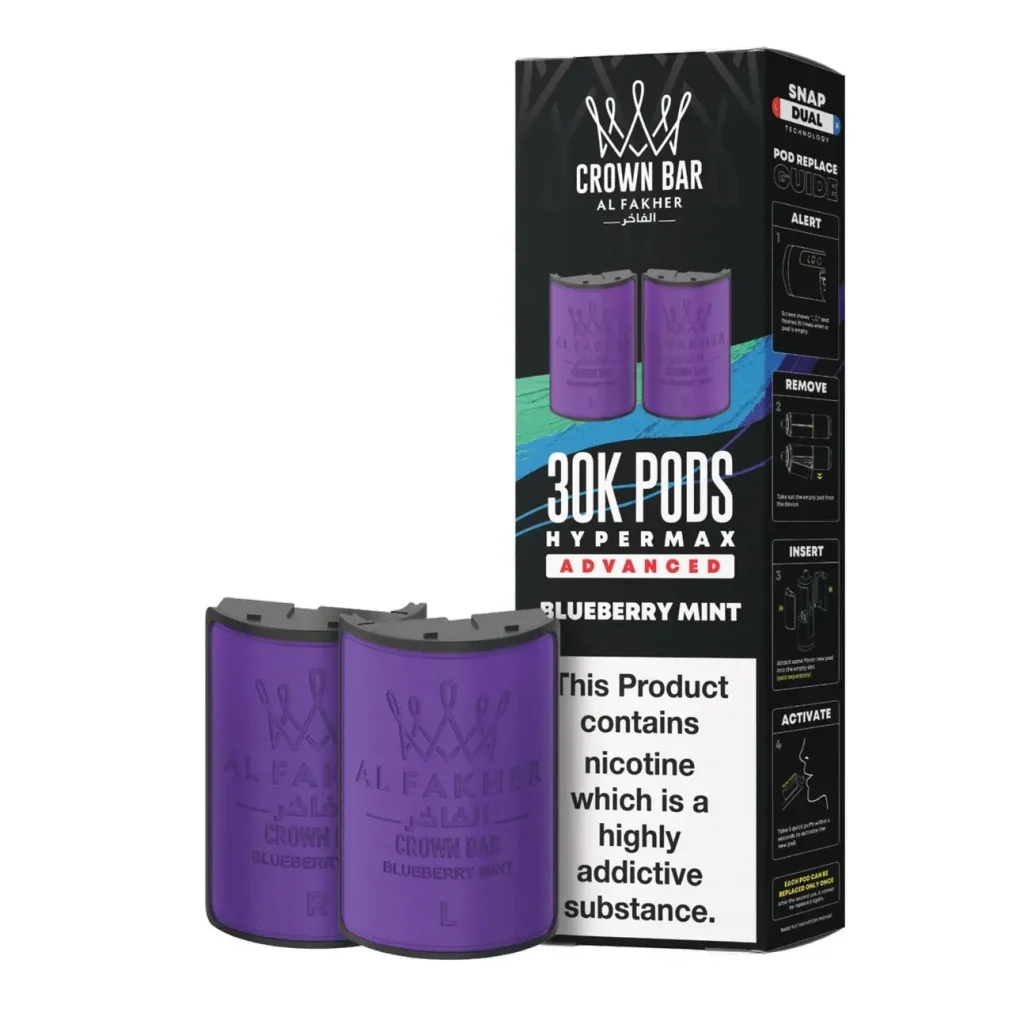 Cartouche Al Fakher Crown Bar 30K Hyper Max Advanced - Blueberry Mint Blueberry Mint