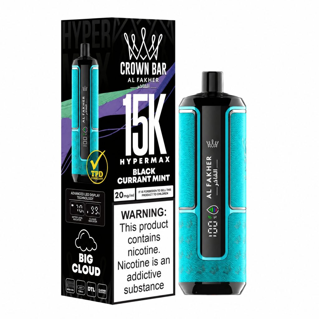 Al Fakher Crown Bar 15K Hyper Max - Blackcurrant Mint Blackcurrant Mint
