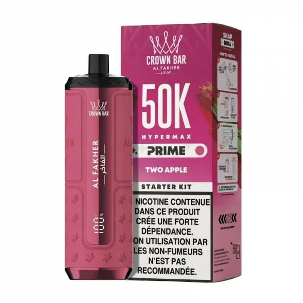 Al Fakher Crown Bar Hypermax Prime 50K — Two Apple Two Apple