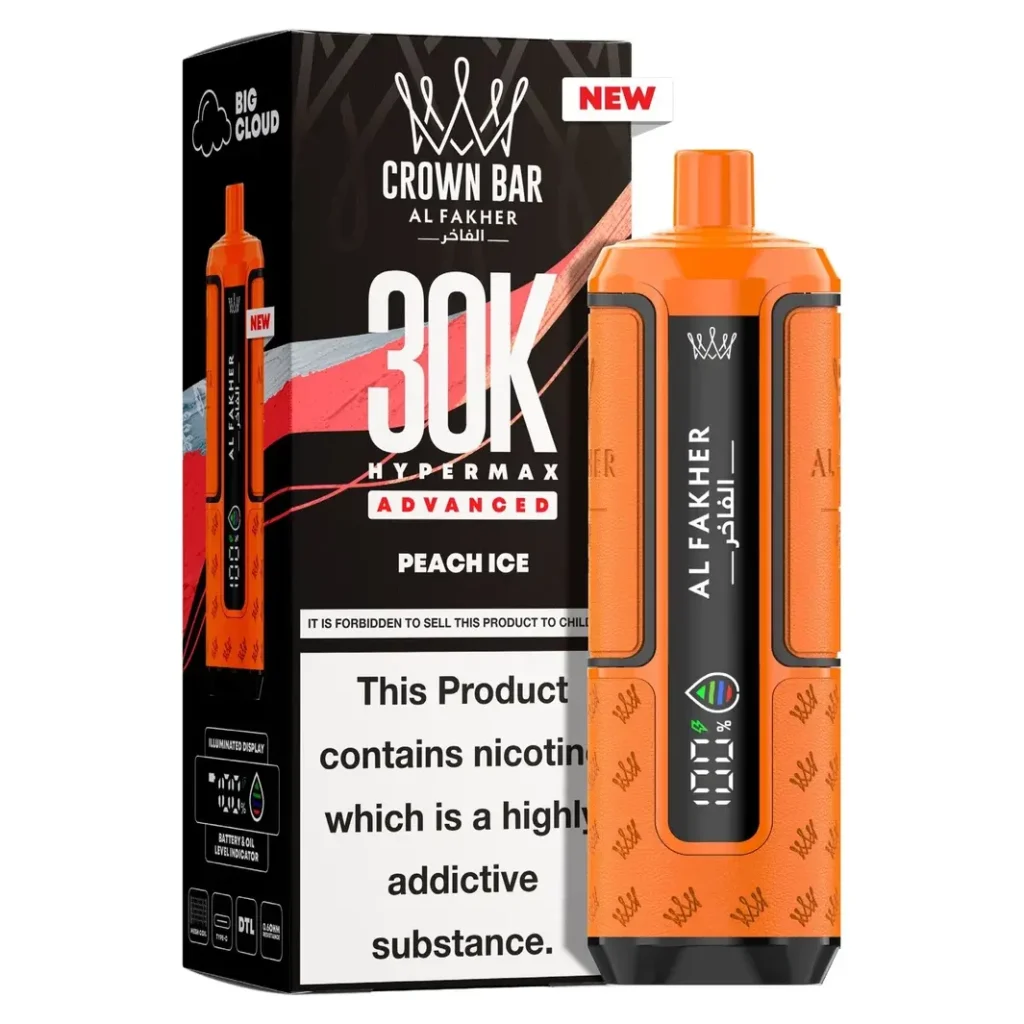 Al Fakher Crown Bar 30K Hyper Max Advanced — Peach Ice Peach Ice