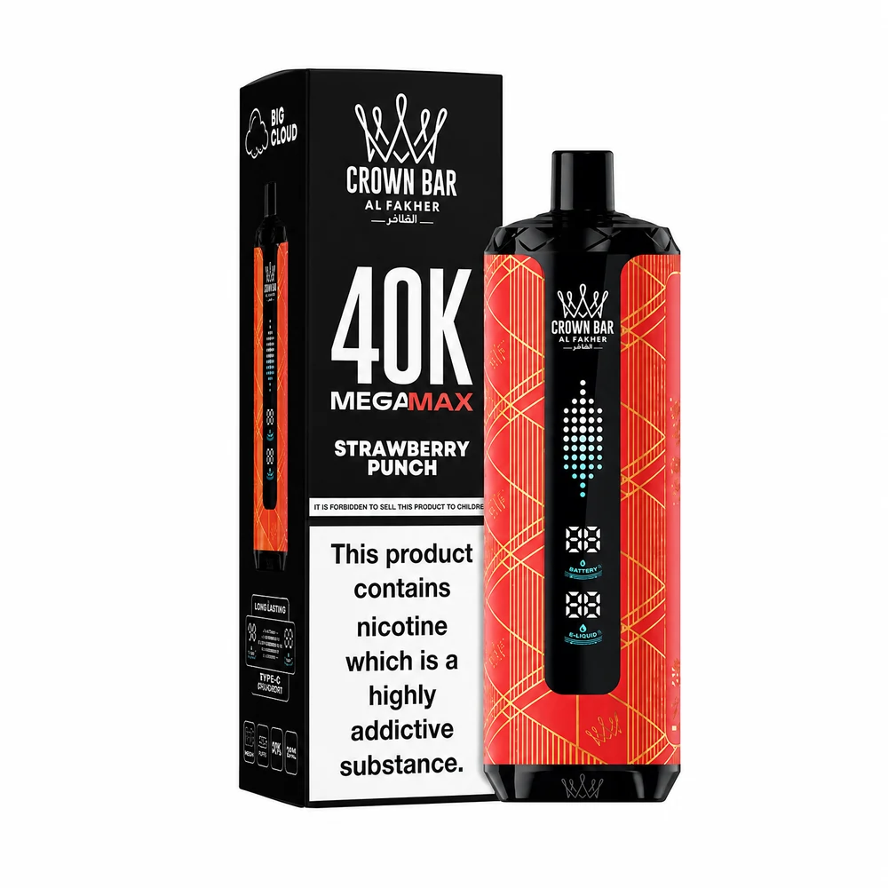 Al Fakher Crown Bar 40K Mega Max Strawberry Punch Strawberry Punch