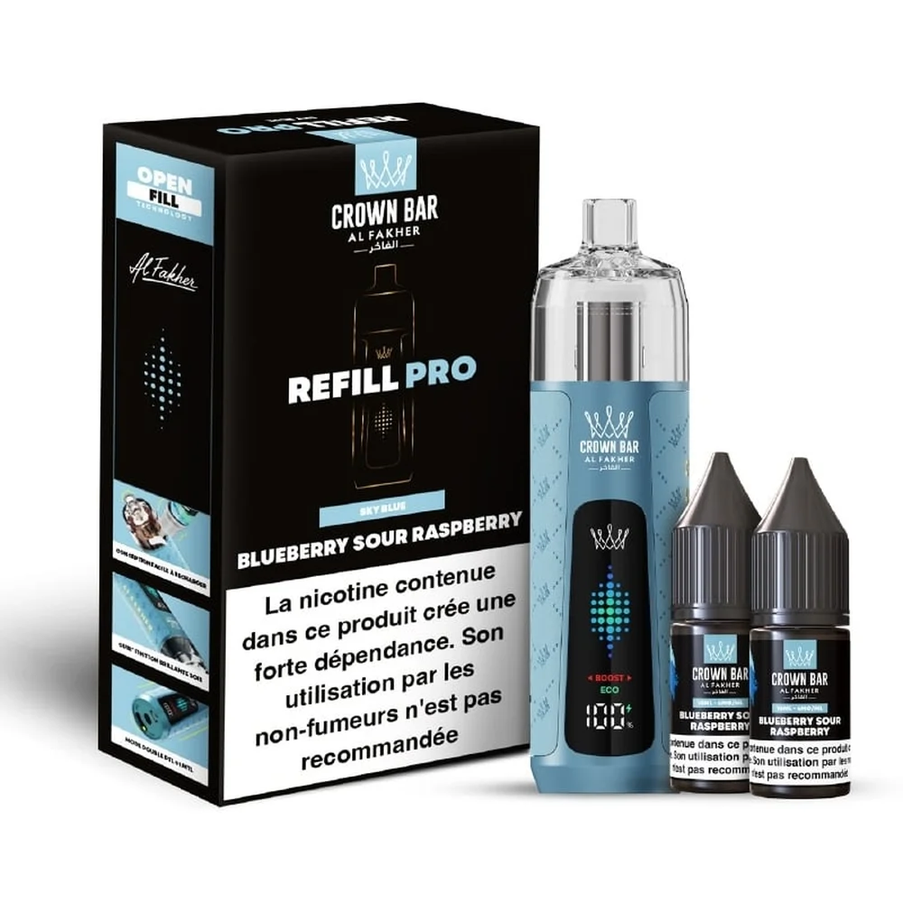 Al Fakher Crown Bar Refill Pro 30K Blueberry Sour Raspberry Blueberry Sour Raspberry