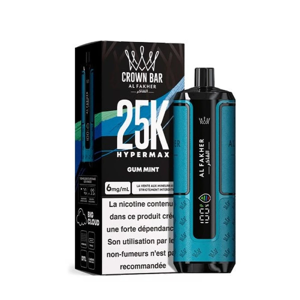 Al Fakher Crown Bar 25K Hyper Max — Gum Mint Gum Mint