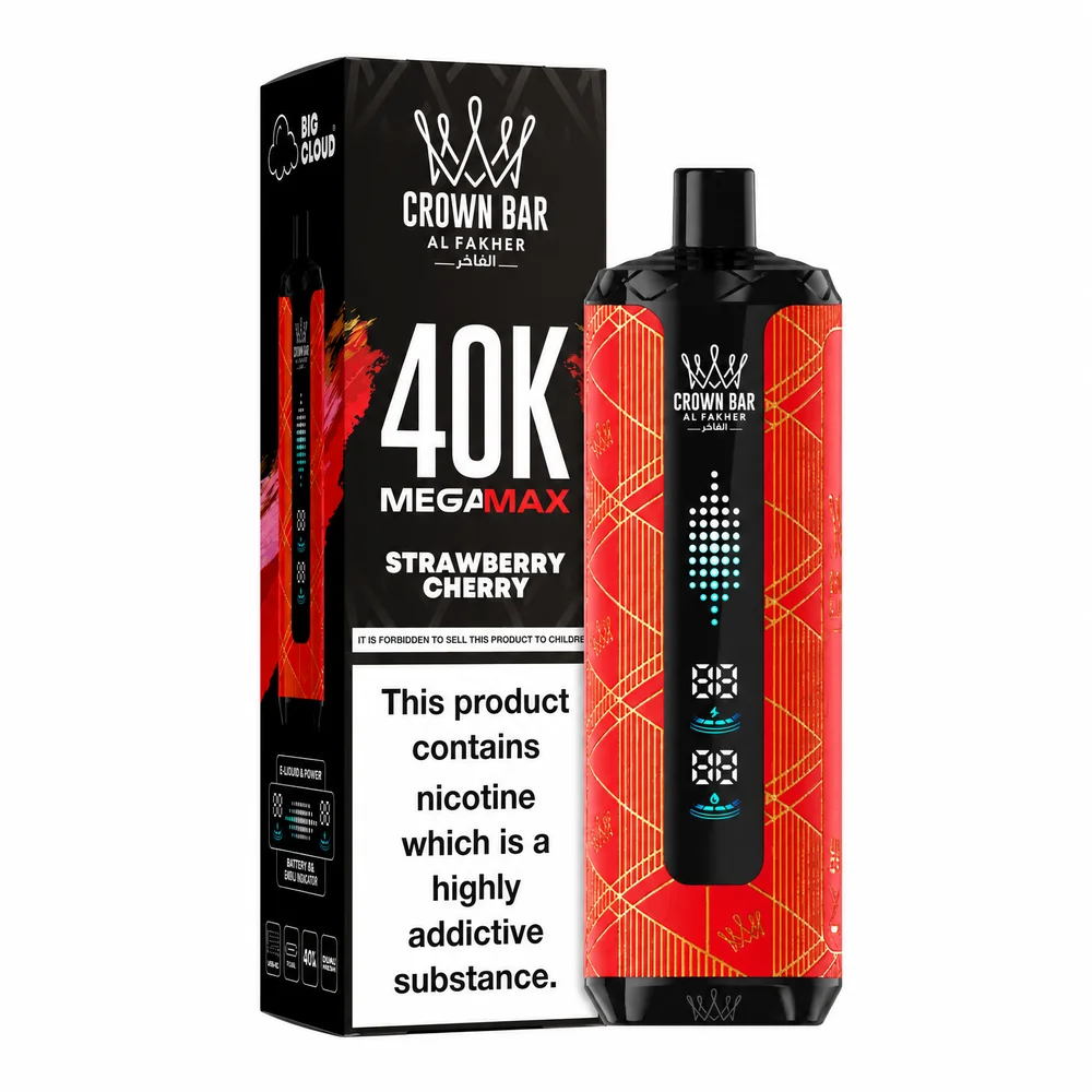 Al Fakher Crown Bar 40K Mega Max Strawberry Cherry Strawberry Cherry
