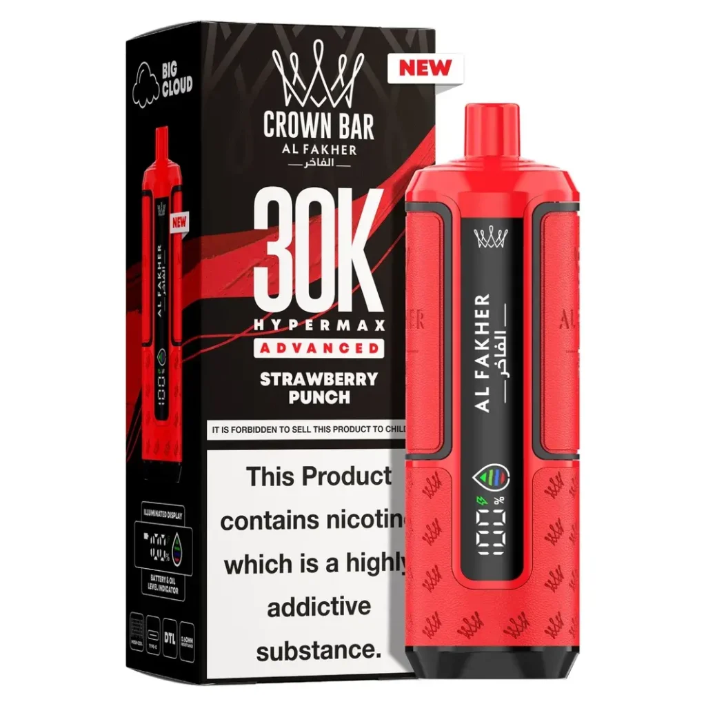 Al Fakher Crown Bar 30K Hyper Max Advanced — Strawberry Punch Strawberry Punch
