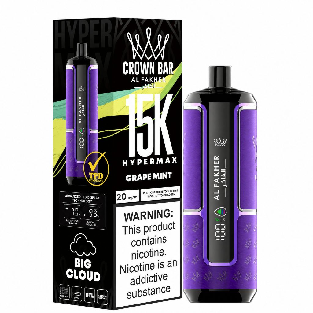 Al Fakher Crown Bar 15K Hyper Max - Grape Mint Grape Mint