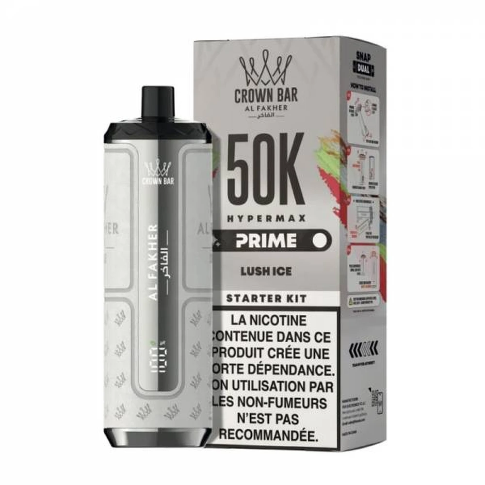Al Fakher Crown Bar Hypermax Prime 50K — Lush Ice Lush Ice