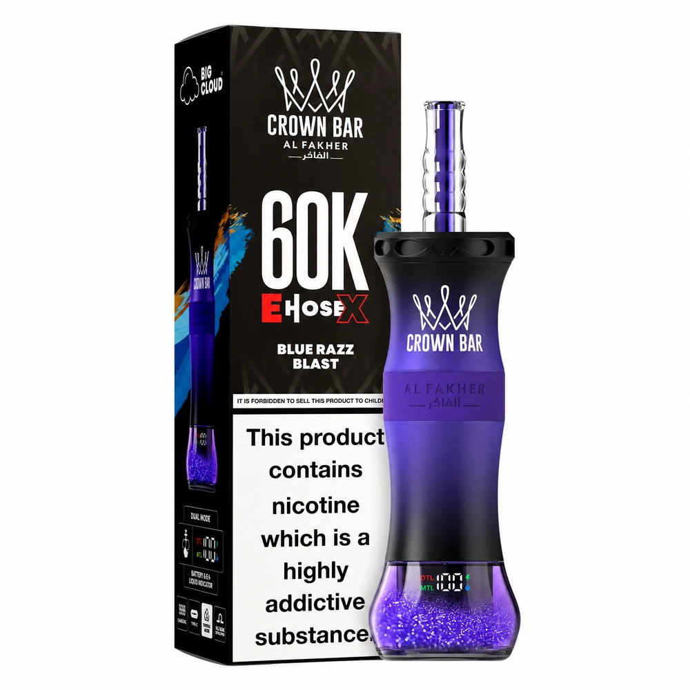 Al Fakher Crown Bar 60K E-Hose X — Blue Razz Blast Blue Razz Blast
