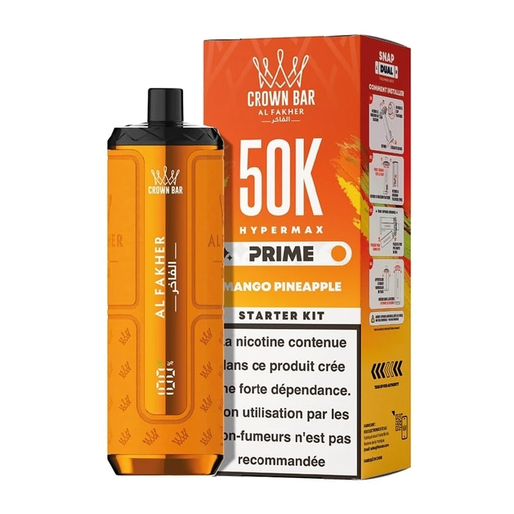 Al Fakher Crown Bar Hypermax Prime 50K — Mango Pineapple Mango Pineapple