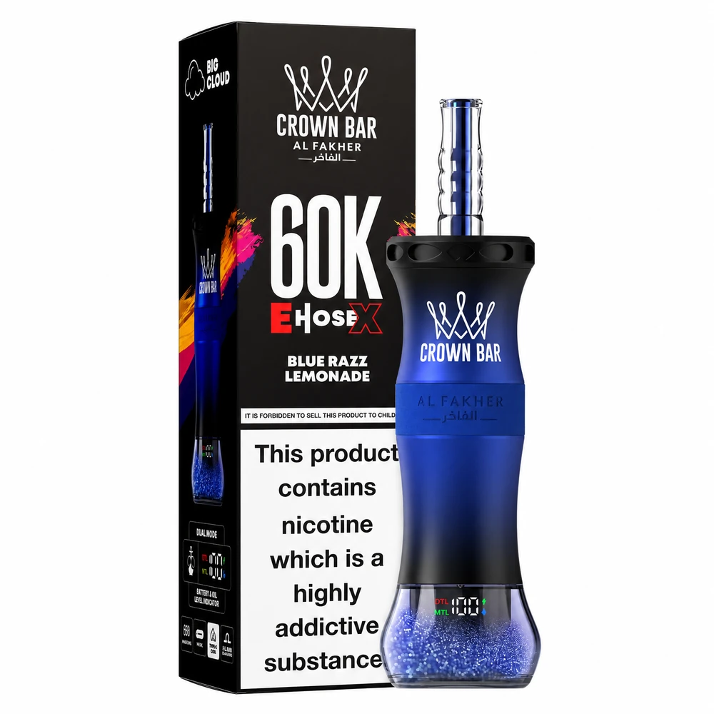 Al Fakher Crown Bar 60K E-Hose X — Blue Razz Lemonade Blue Razz Lemonade