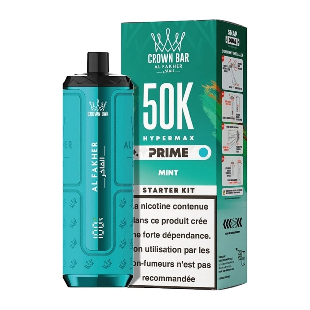 Al Fakher Crown Bar Hypermax Prime 50K — Mint Mint