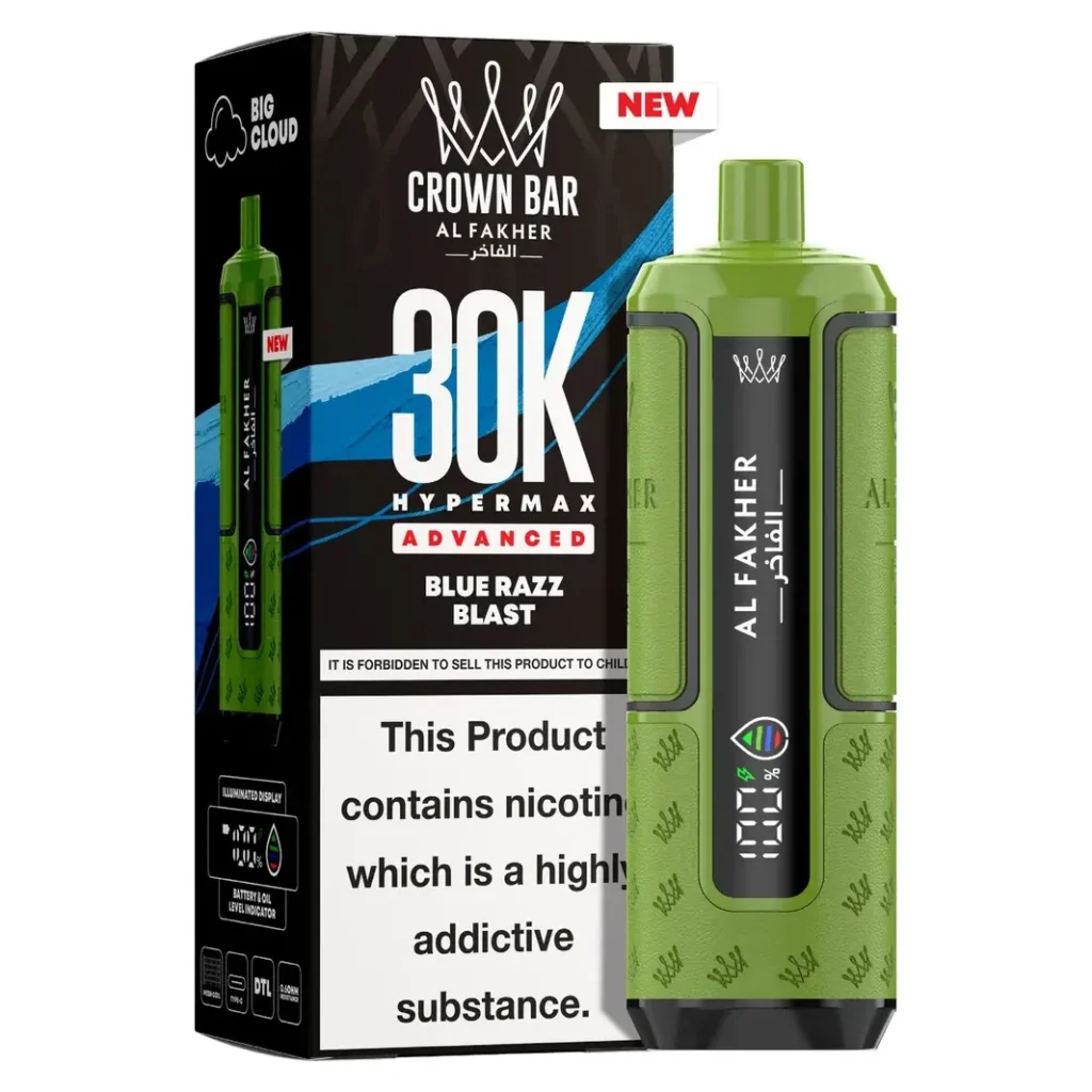 Al Fakher Crown Bar 30K Hyper Max Advanced — Blue Razz Blast Blue Razz Blast