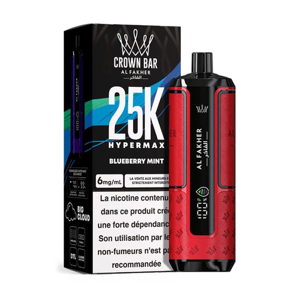 Al Fakher Crown Bar 25K Hyper Max — Blueberry Mint Blueberry Mint