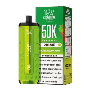 Al Fakher Crown Bar Hypermax Prime 50K — Watermelon Kiwi – produit officiel Al Fakher