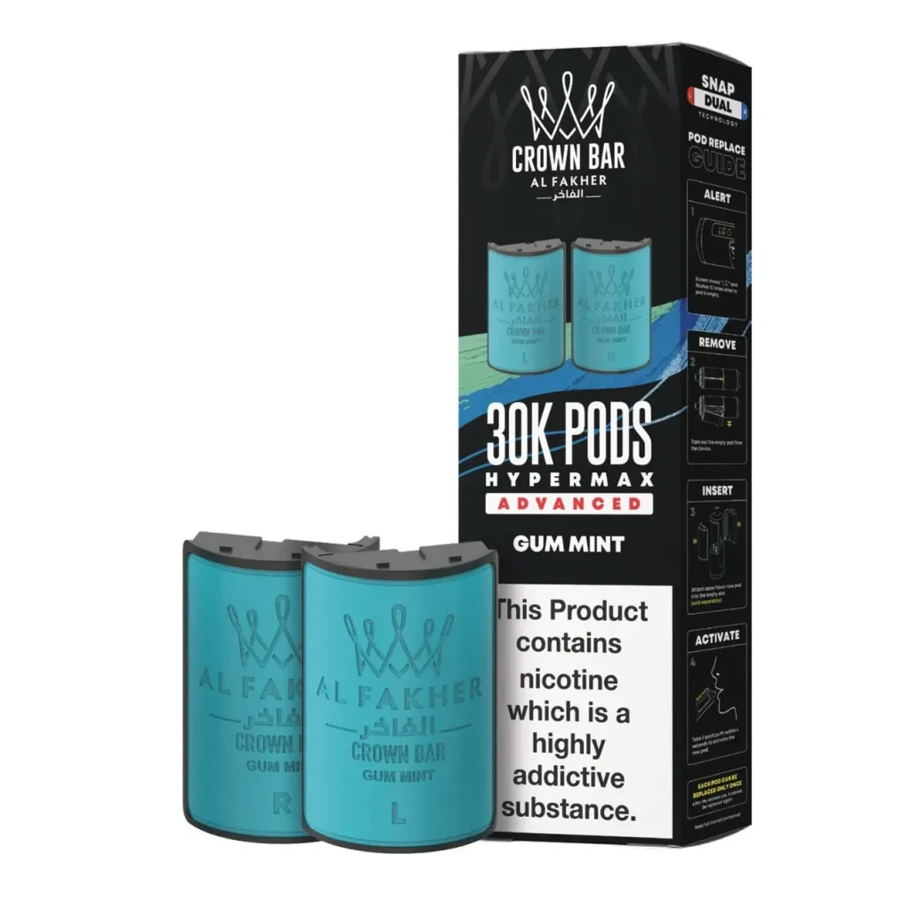 Cartouche Al Fakher Crown Bar 30K Hyper Max Advanced - Gum Mint Gum Mint