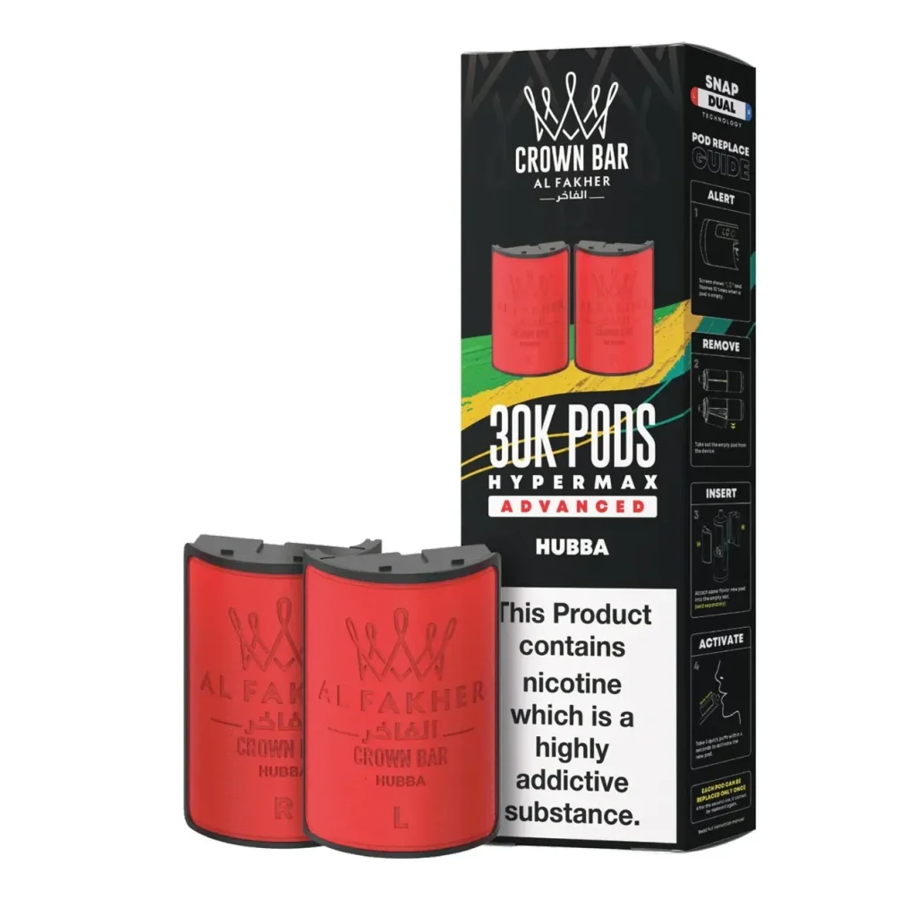Cartouche Al Fakher Crown Bar 30K Hyper Max Advanced - Hubba Hubba