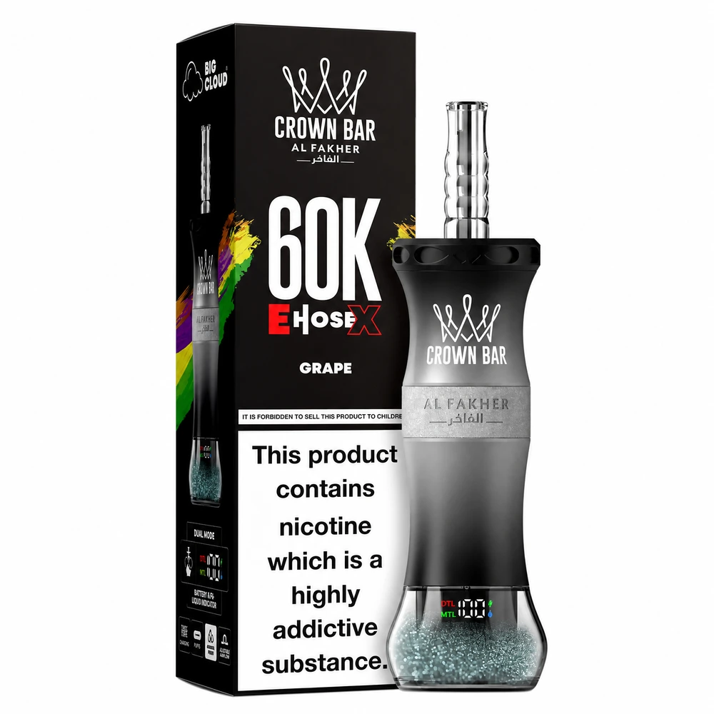 Al Fakher Crown Bar 60K E-Hose X — Grape Grape