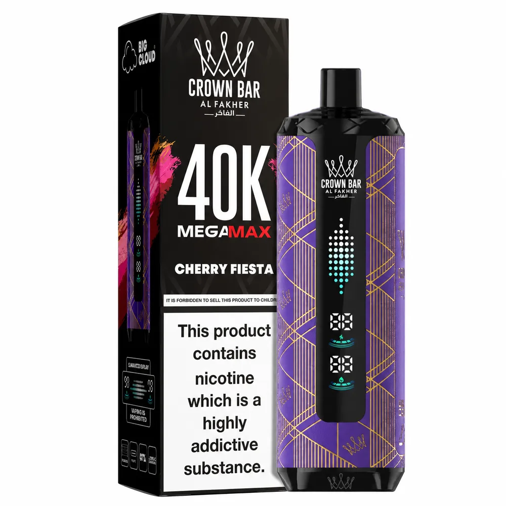 Al Fakher Crown Bar 40K Mega Max Cherry Fiesta Cherry Fiesta