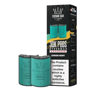 Cartouche Al Fakher Crown Bar 30K Hyper Max Advanced — Lemon Mint – produit officiel Al Fakher