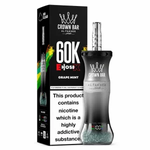 Al Fakher Crown Bar 60K E-Hose X — Grape Mint – produit officiel Al Fakher