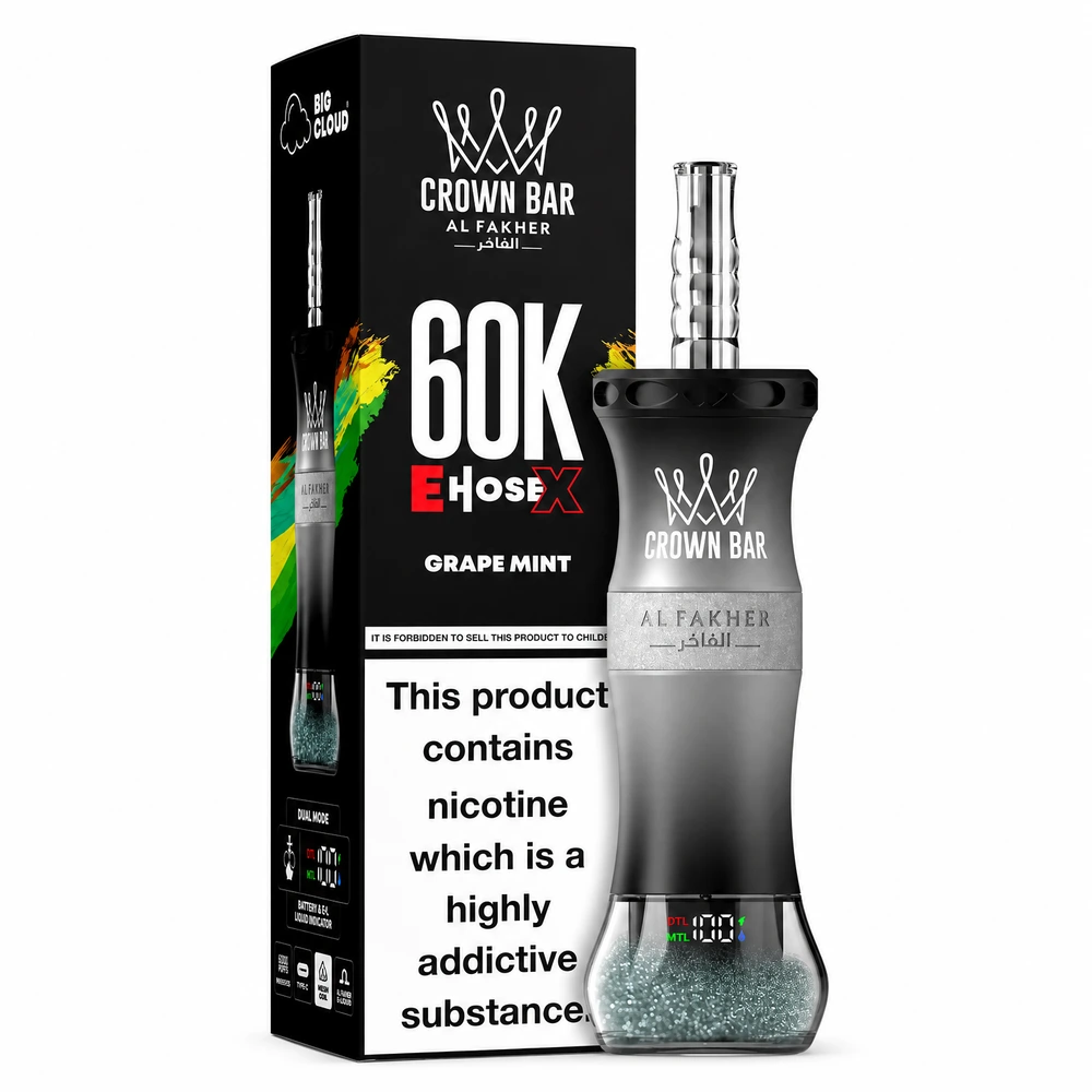 Al Fakher Crown Bar 60K E-Hose X — Grape Mint Grape Mint