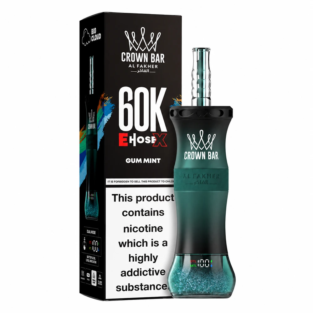 Al Fakher Crown Bar 60K E-Hose X — Gum Mint Gum Mint