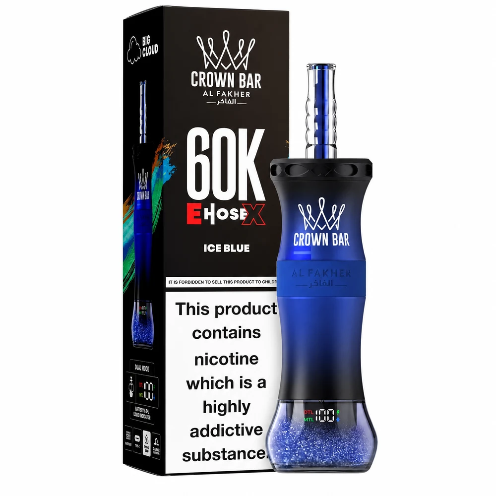 Al Fakher Crown Bar 60K E-Hose X — Ice Blue Ice Blue