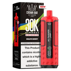 Al Fakher Crown Bar 30K Hyper Max Advanced — Grape Berry – produit officiel Al Fakher