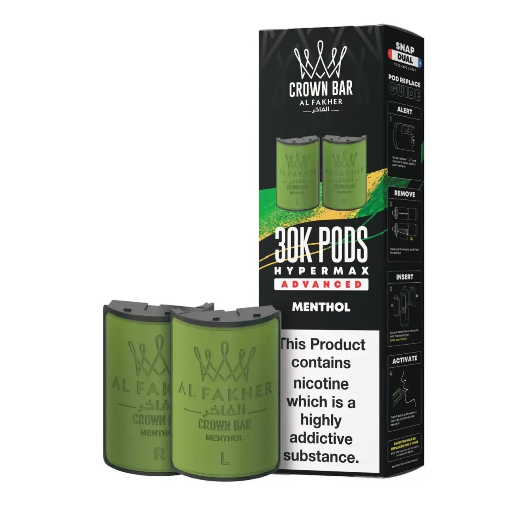 Cartouche Al Fakher Crown Bar 30K Hyper Max Advanced - Menthol Menthol