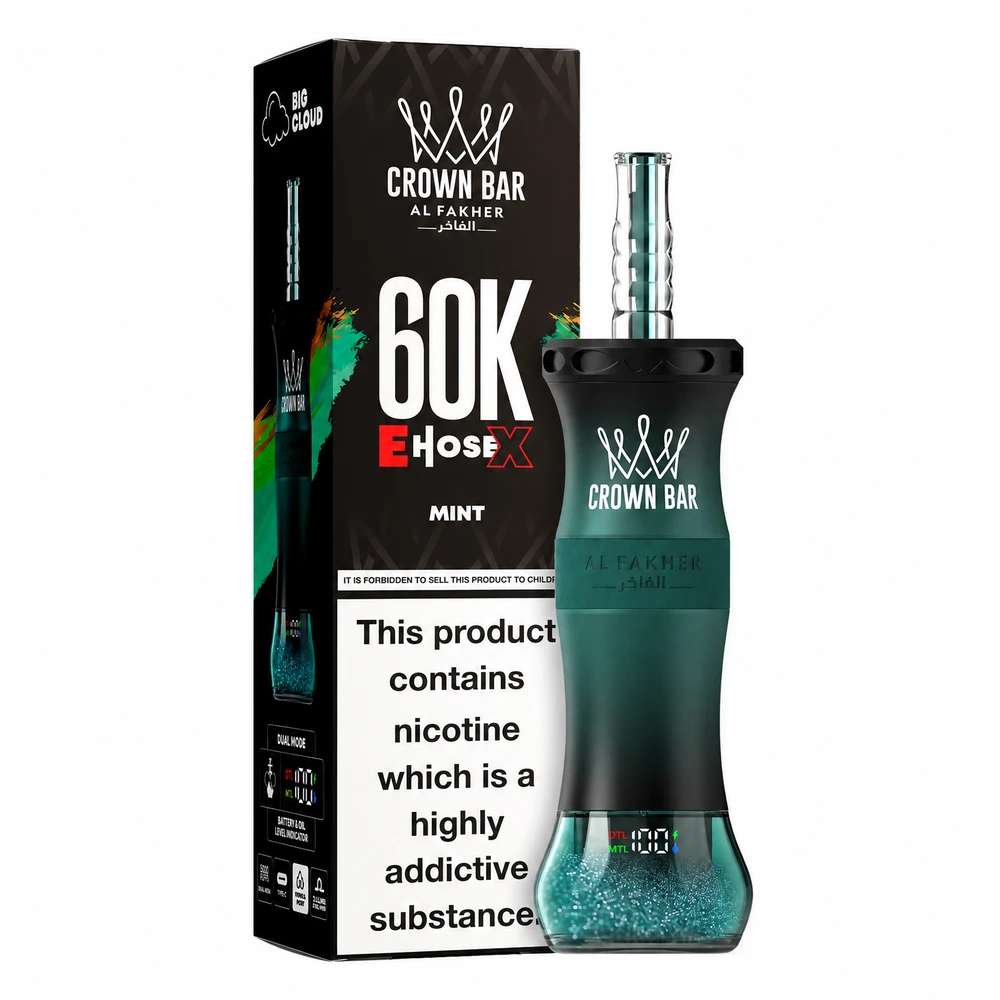 Al Fakher Crown Bar 60K E-Hose X — Mint Mint