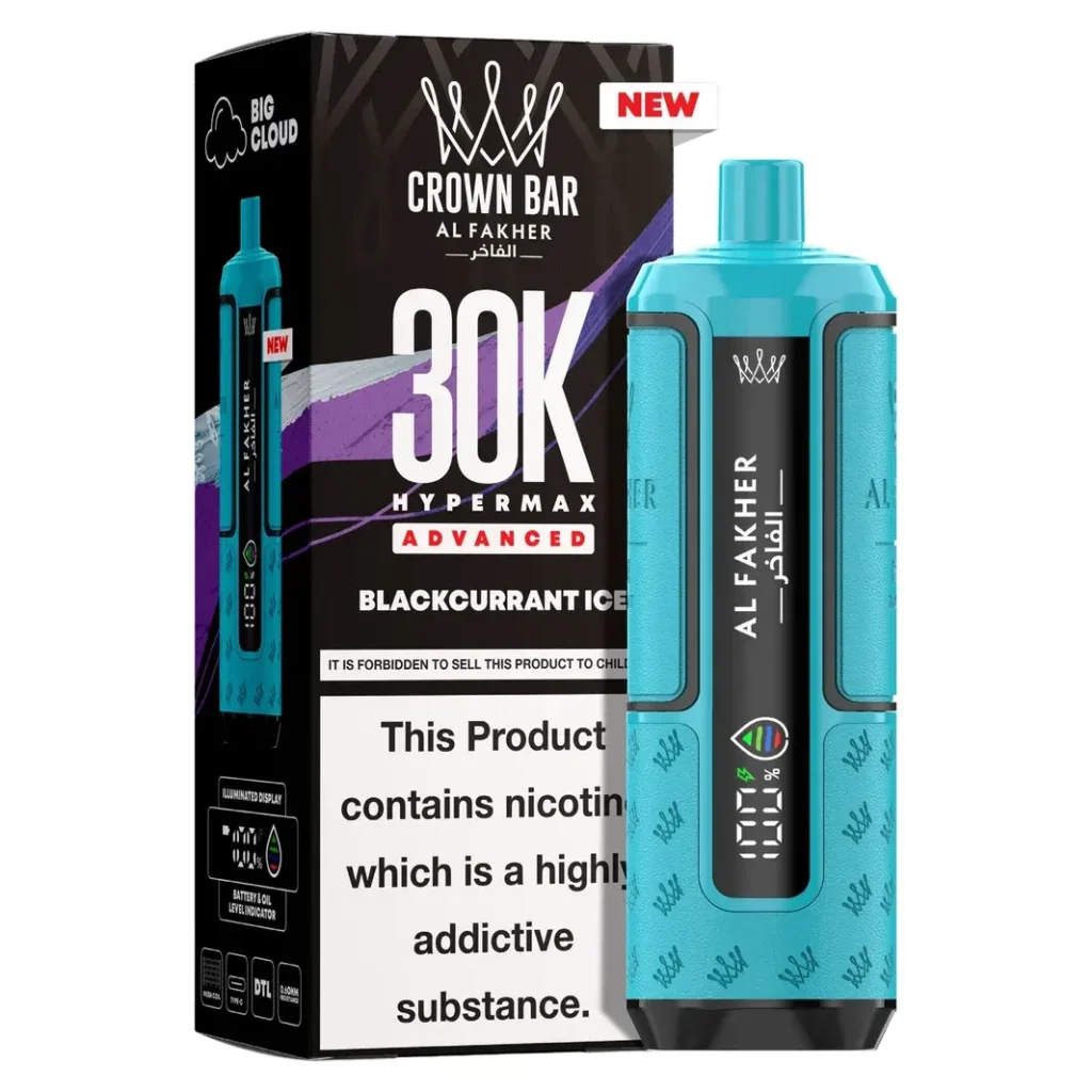 Al Fakher Crown Bar 30K Hyper Max Advanced — Blackcurrant Ice Blackcurrant Ice