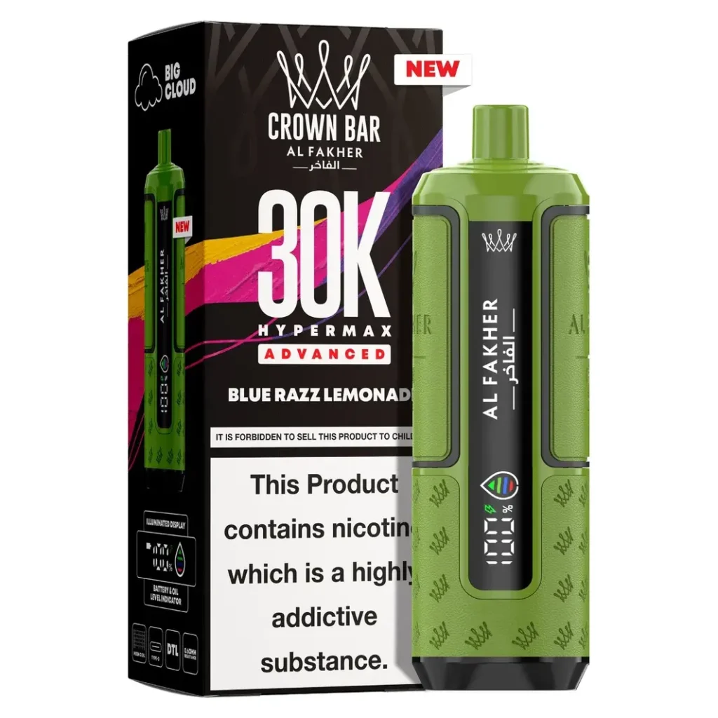 Al Fakher Crown Bar 30K Hyper Max Advanced — Blue Razz Lemonade Blue Razz Lemonade
