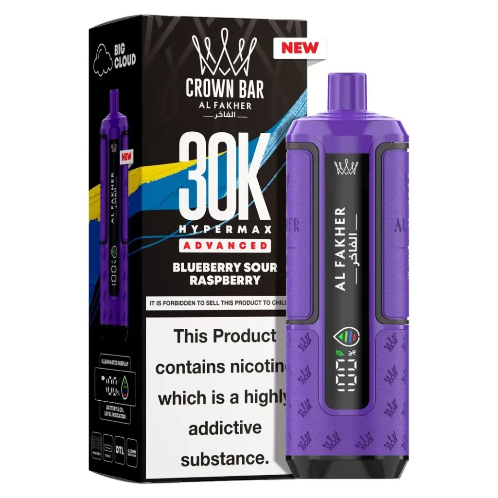 Al Fakher Crown Bar 30K Hyper Max Advanced — Blueberry Sour Raspberry Blueberry Sour Raspberry