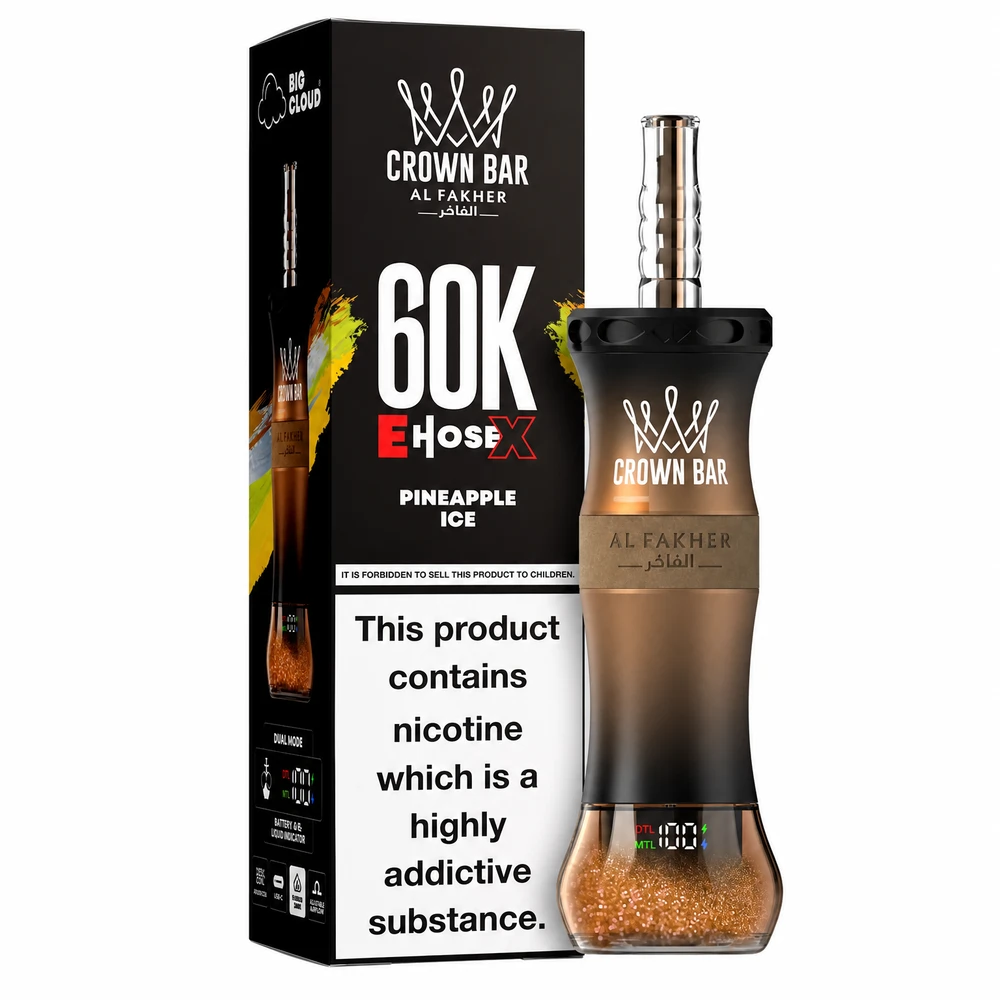 Al Fakher Crown Bar 60K E-Hose X — Pineapple Ice Pineapple Ice
