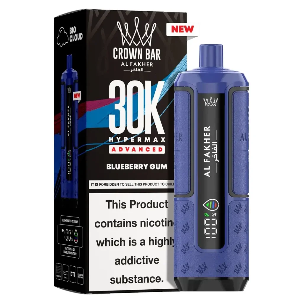 Al Fakher Crown Bar 30K Hyper Max Advanced — Blueberry Gum Blueberry Gum