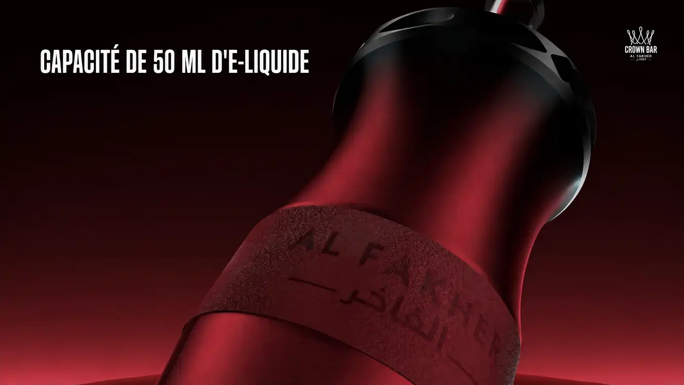 Al Fakher Crown Bar 60K E-Hose X : format mini bouteille et prise en main