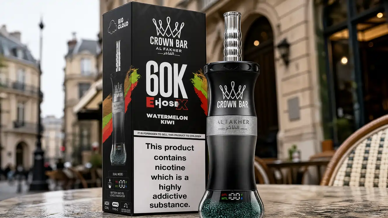 Al Fakher Crown Bar 60K E-Hose X, d茅tail du produit